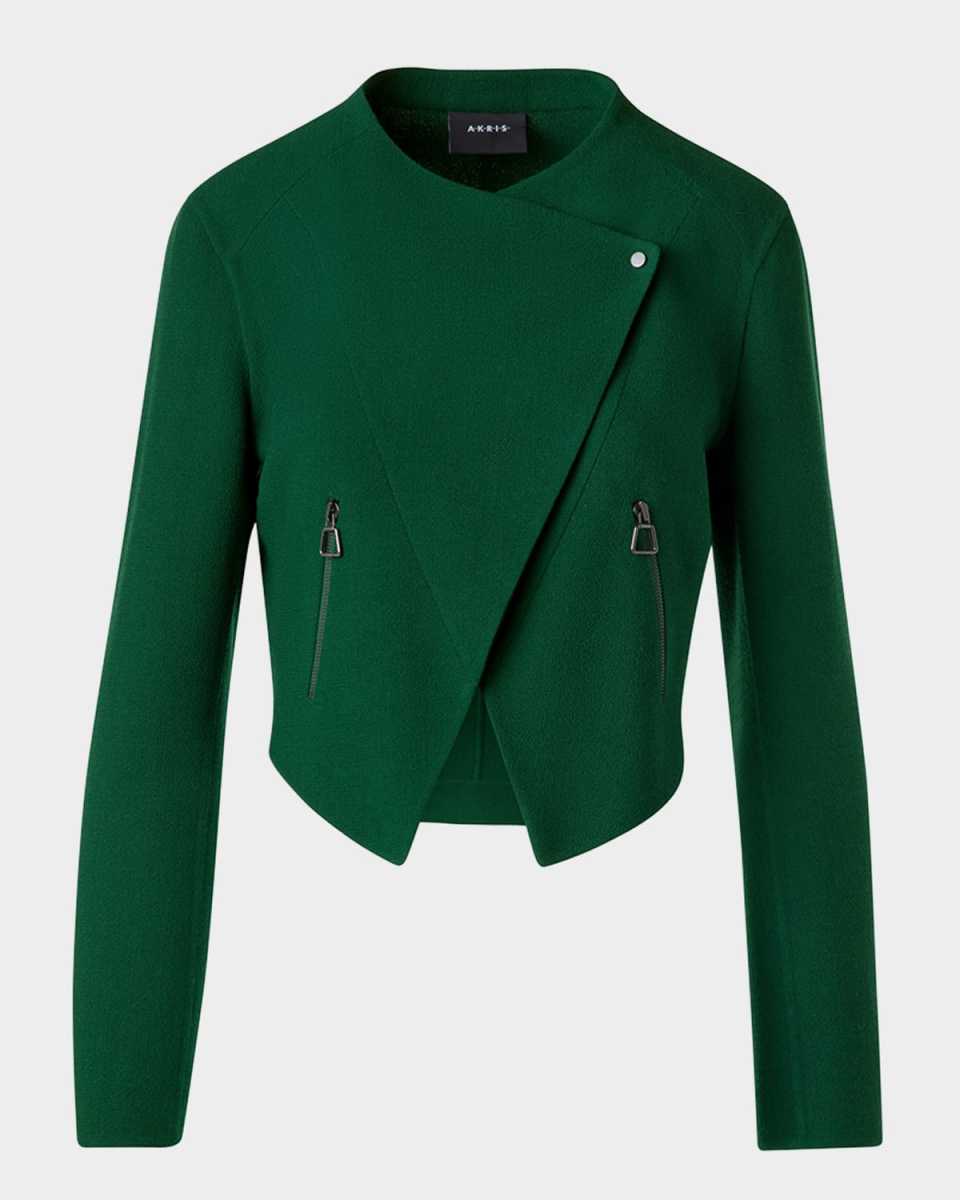 Ariel Wool Crepe Crop Jacket